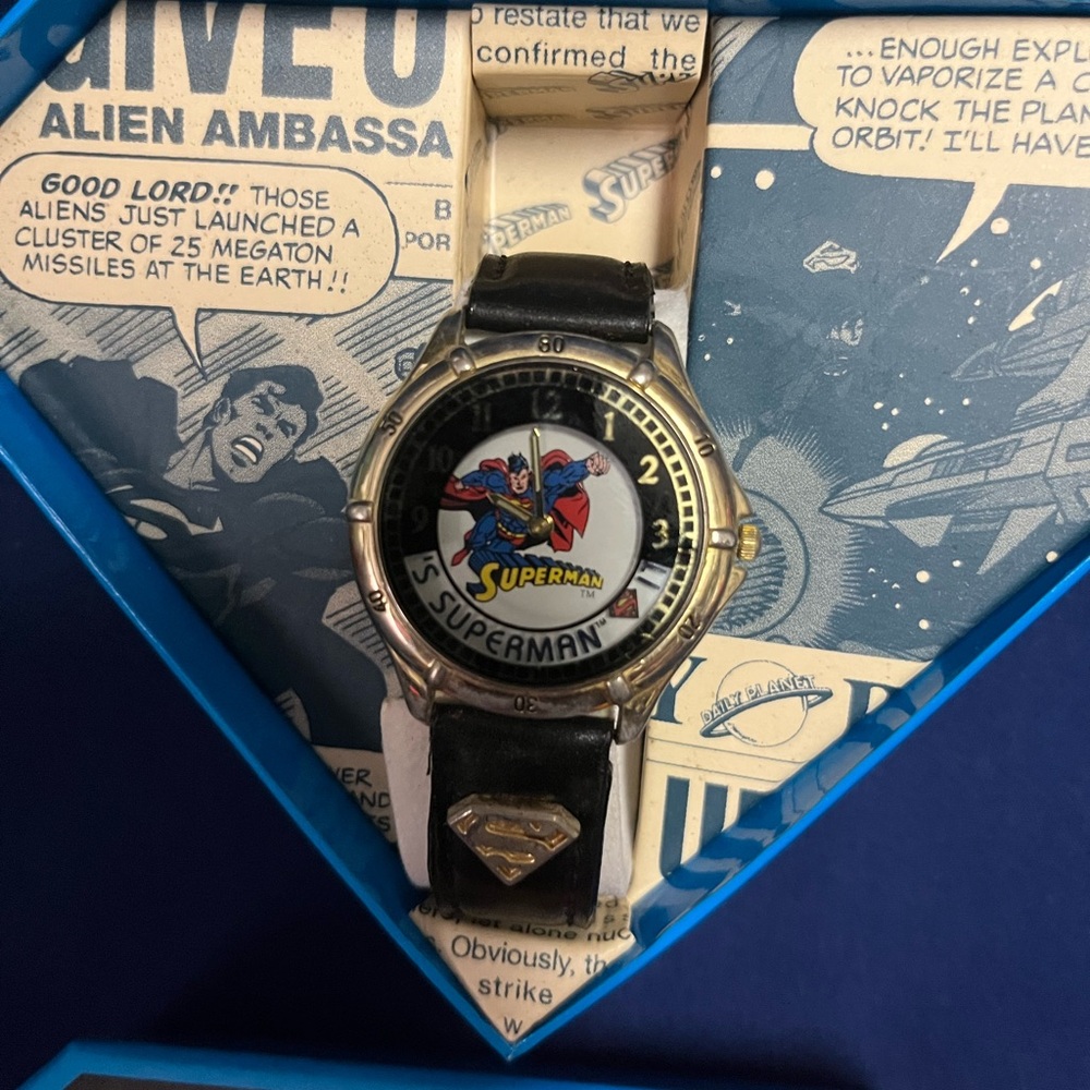 Superman Black and Silver Watch